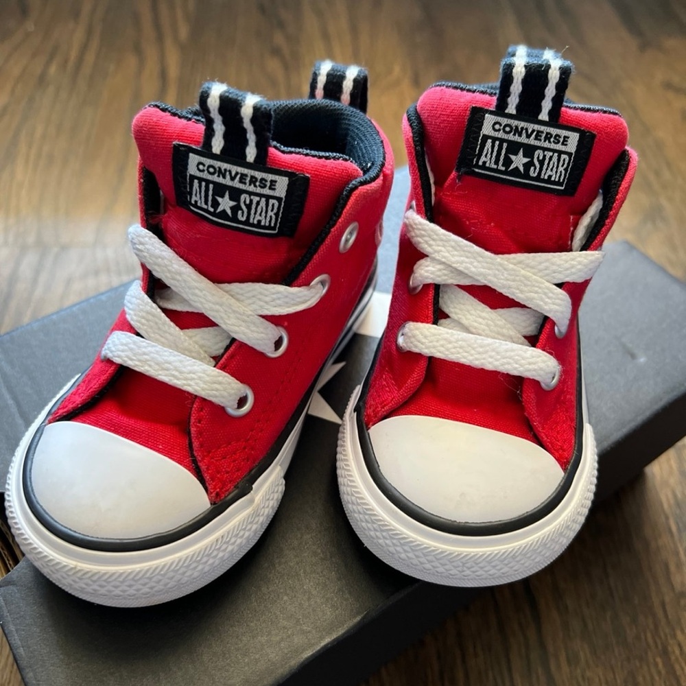 SOLD! Converse Canvas Red High-Top Sneakers